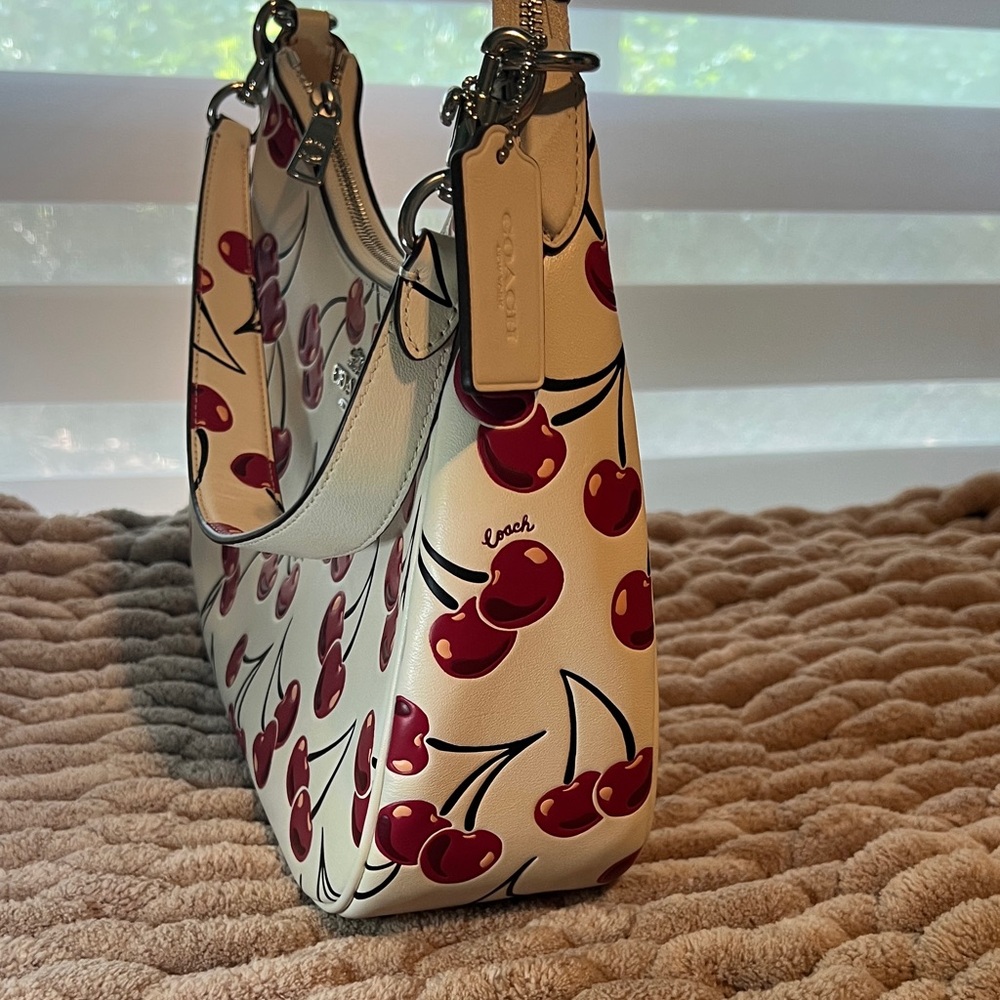 Coach Cherry Print Shoulder Bag - Cream and Red - Picture 2 of 7